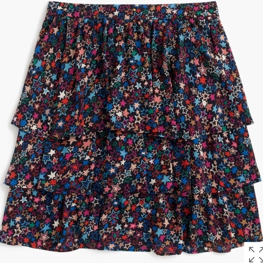 NWT J. Crew star print flounce skirt